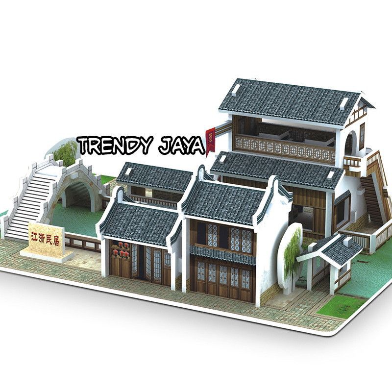 Puzzle 3D DIY Temple Shop Edition Mainan Education Anak (Bahan Foam Premium)