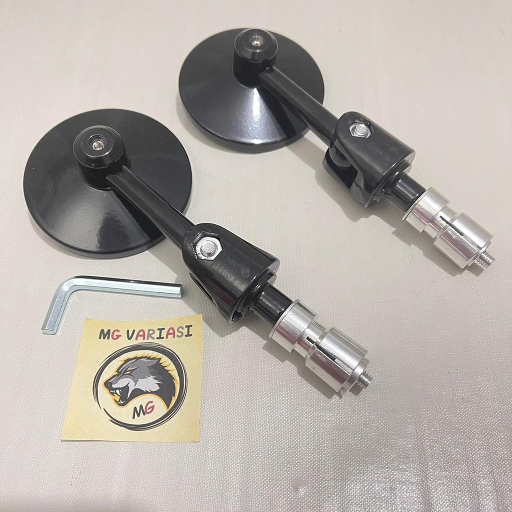 Spion jalu oval full cnc nmax beat vario mio aerox vixion pcx scoopy satri universal-jalu bulat hitam