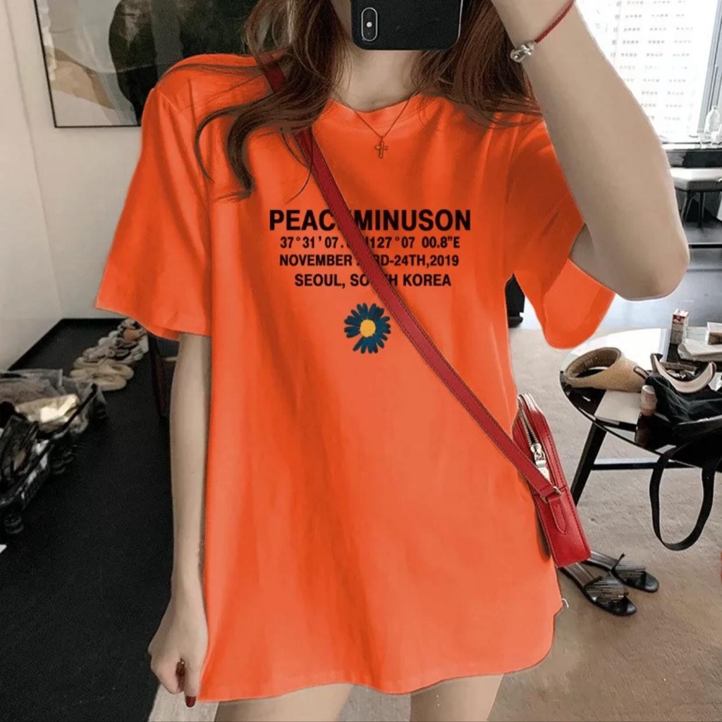 Overtee Peaceminusion // Tshirt Oversize Wanita Lengan Pendek - 100% Import