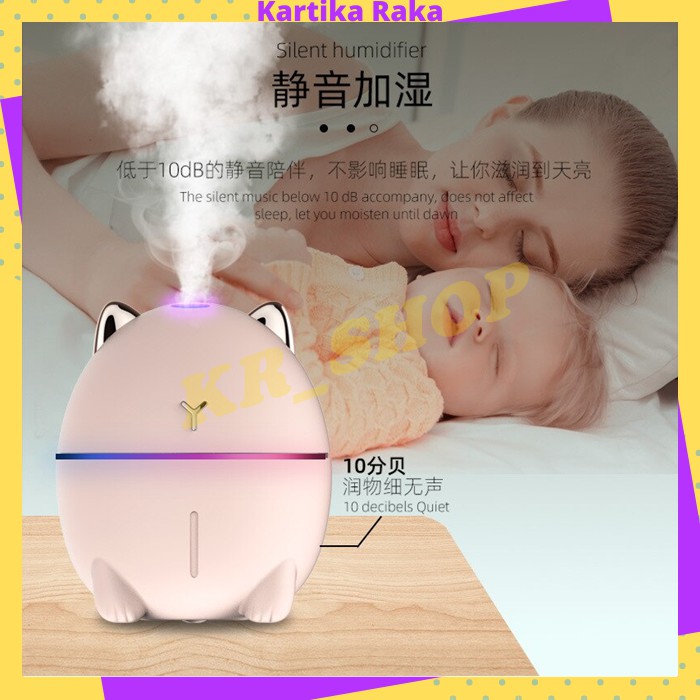 KR 200ML Air Humidifier Aromatherapy Model Dudu Cat Ultrasonic Difuser Aromaterapi Night Light