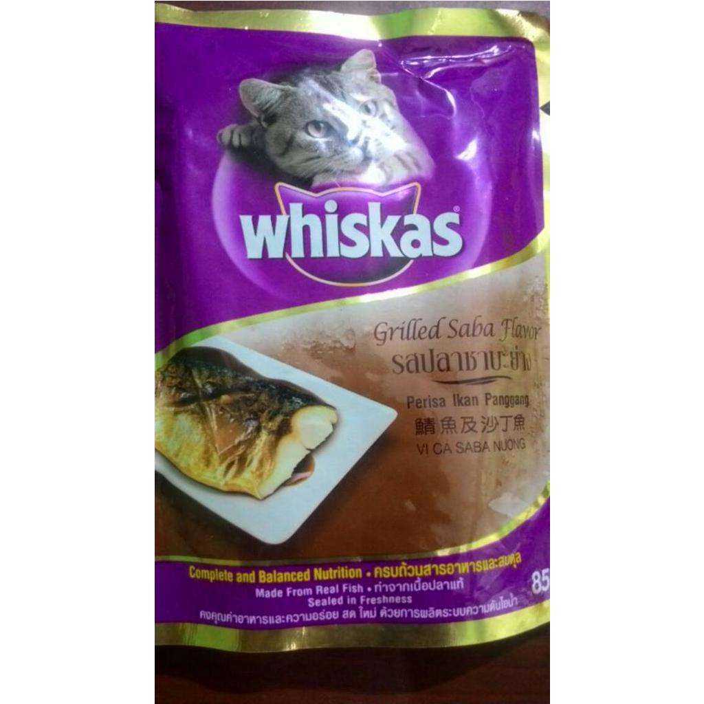 Whiskas pouch banyak variant rasa pakan kucing basah wetfood