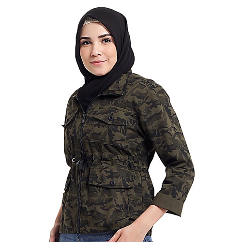 JAKET PDL WANITA HIJAU LORENG ARMY JACKET LAPANGAN CBR SIX 402