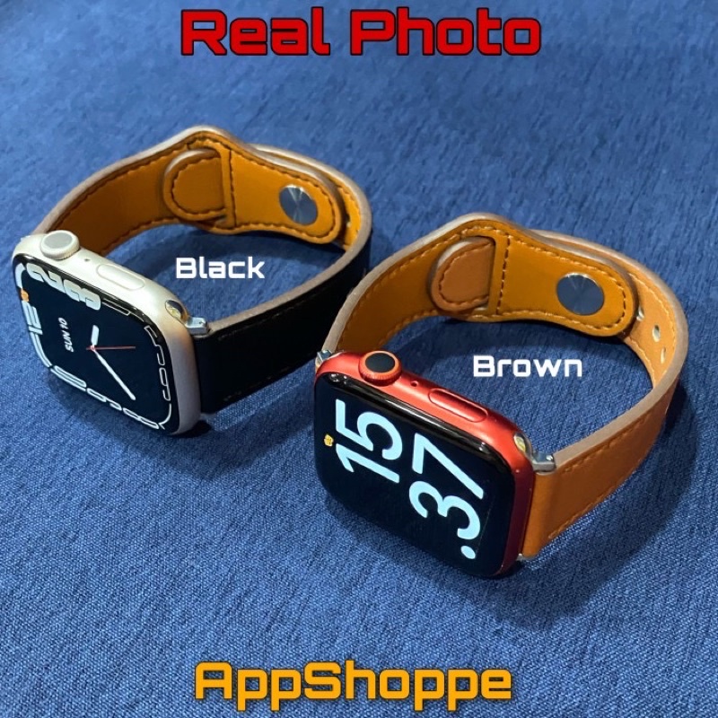 Apple Watch Genuine Leather Strap KULIT ASLI Series SE 7 6 5 4 3 2 1