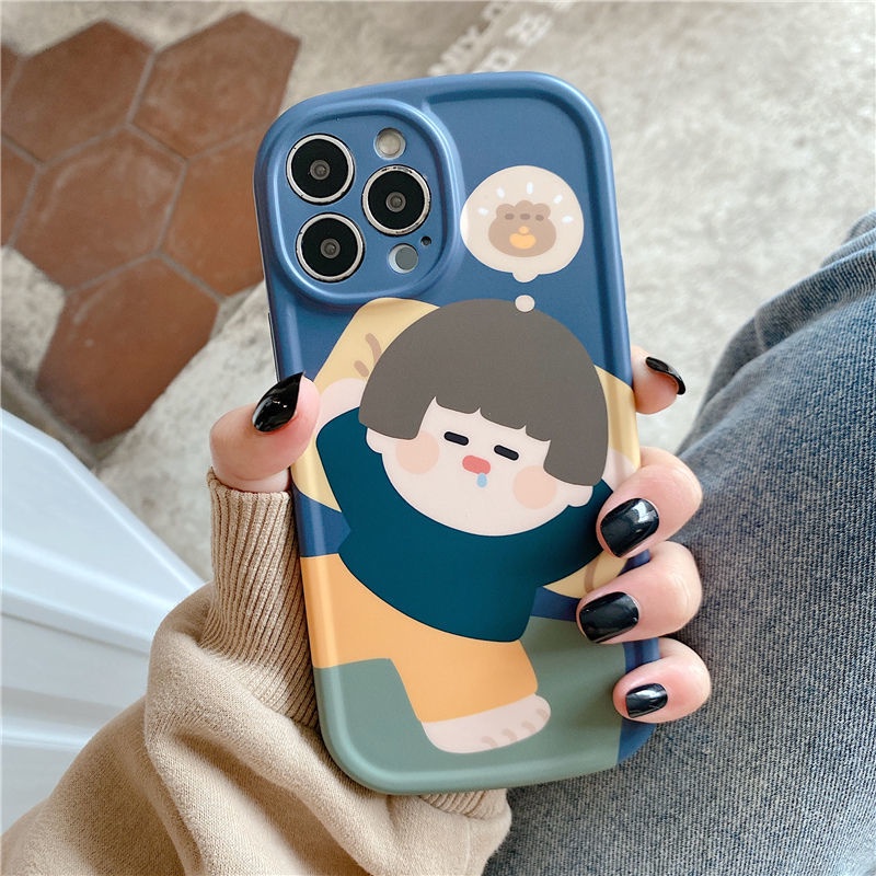 Casing Soft Case Silikon Motif Kartun Anak Laki-Laki / Perempuan Untuk IPhone 12 / 13 / 11 Pro Max / X / Xs Max / Xr / 7 / 8 + Dfgt