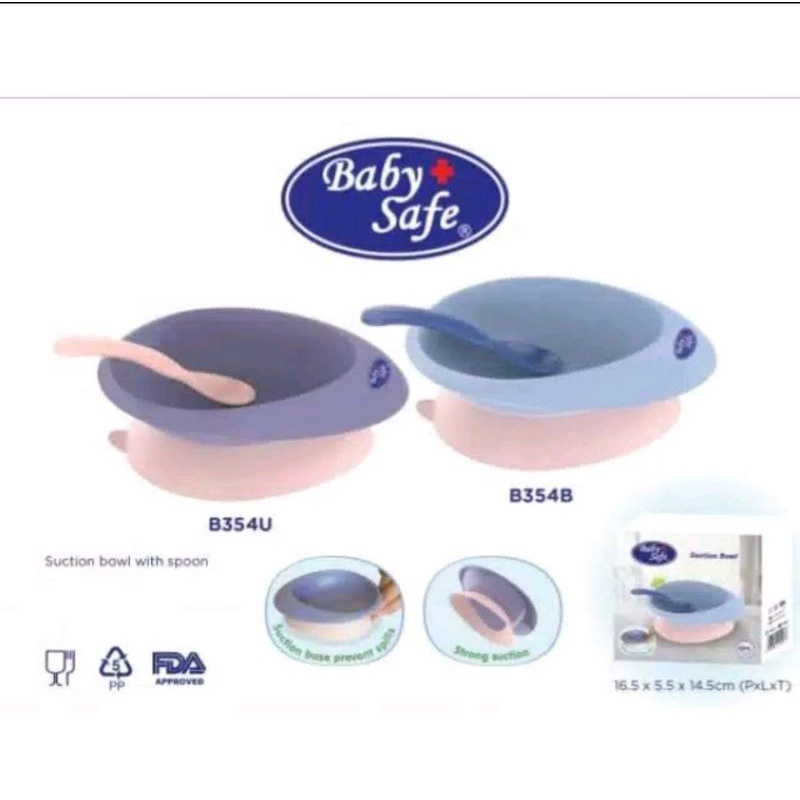 Babysafe Suction Bowl With Spoon - Peralatan makan bayi - B354