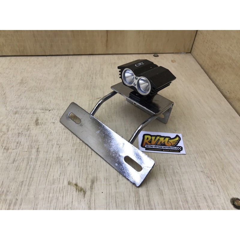 lampu owl 2 mata RX KING LED set dudukan lampu led rx king rx s model bandung style kumis rx gold-Set brket plat bawah