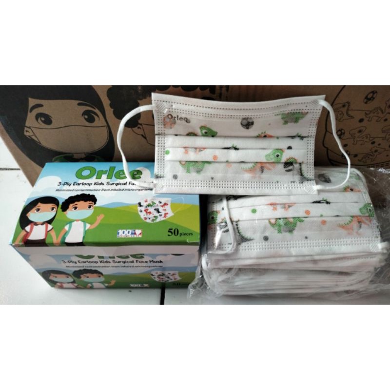 Orlee Masker Anak 3-Ply Earloop Kids Surgical Face Mask