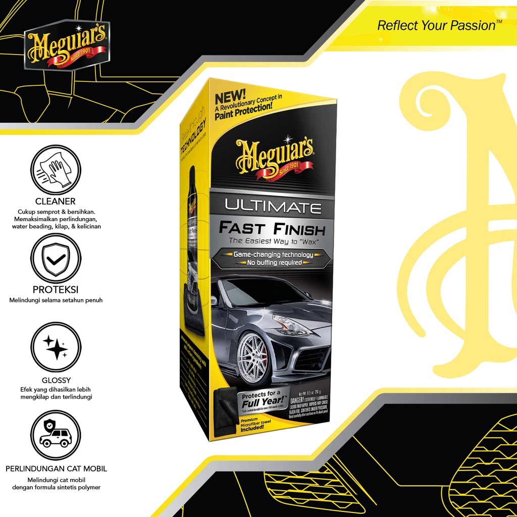 Meguiars G18309 Ultimate Fast Finish 241g Coating Mobil Motor Pengilap Perlindungan Cat Kendaraan