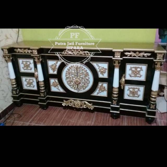 Bufet ruang tamu jati - meja untuk Tv lemari pendek panjang ukir Jepara