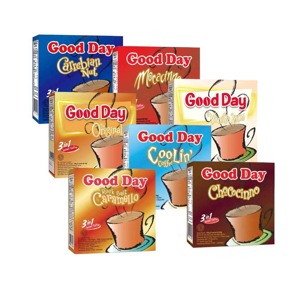 

Gooday Box isi 5 Sachet /Kopi Susu/Kopi Bubuk/Kopi Kemasan/Kopi Gooday