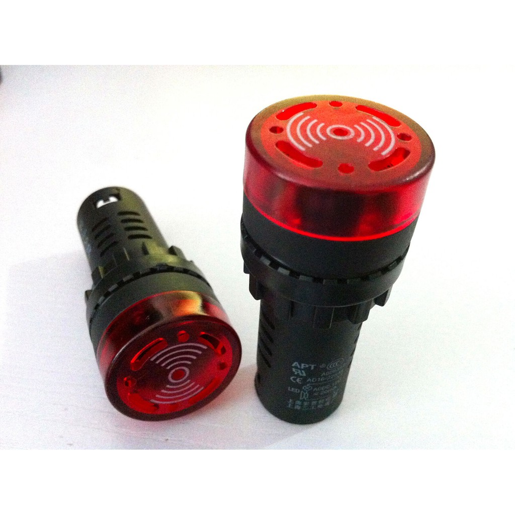 Pilot Lamp Buzzer Alarm AC 220V AD16-22SM Light Signal Beeper Red Green Yellow 22mm