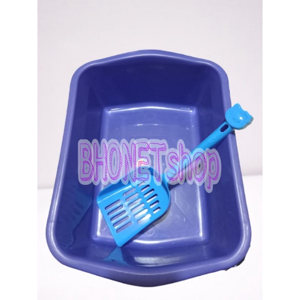 Cat Litter Box/Bak Pasir Kucing Gratis Serokan pasir Warna Random