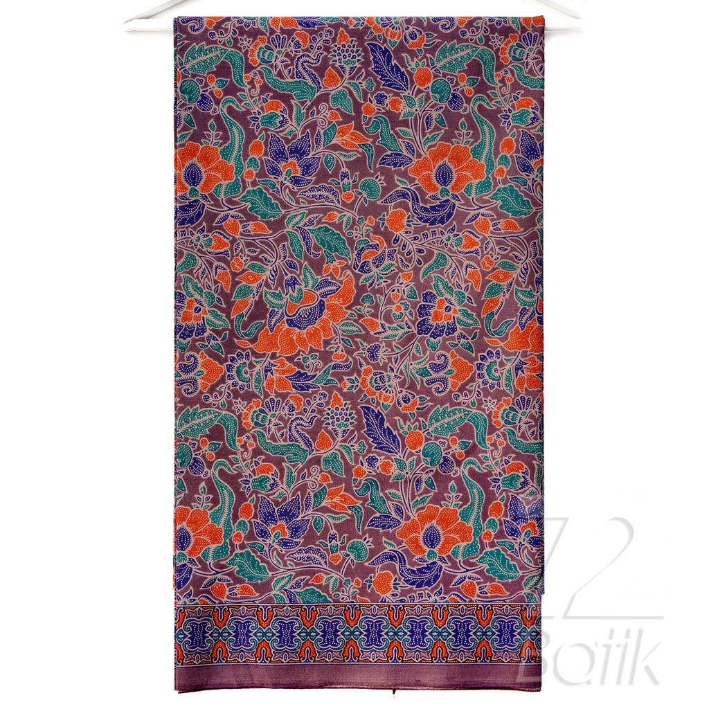 KAIN BATIK PREMIUM Bahan Katun Motif Kembang Alas Warna Coklat Tua Orange Biru Hijau 727888 Cap 72 Jarik Jarit Samping Kebat Panjang Batik Katun Modern Premium Bahan Seragam Batik Pernikahan Kantor Keluarga Murah Kamen Jadi Batik Bali Lembaran