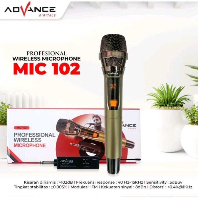 Mic advance 102 Karoake Werlesss Subwoofer aktif Mic bergaransi/Original Meeting karoeke Speaker Mp3