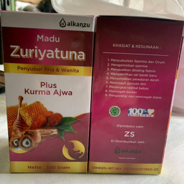 

Madu zuriyatuna plus kurma ajwa