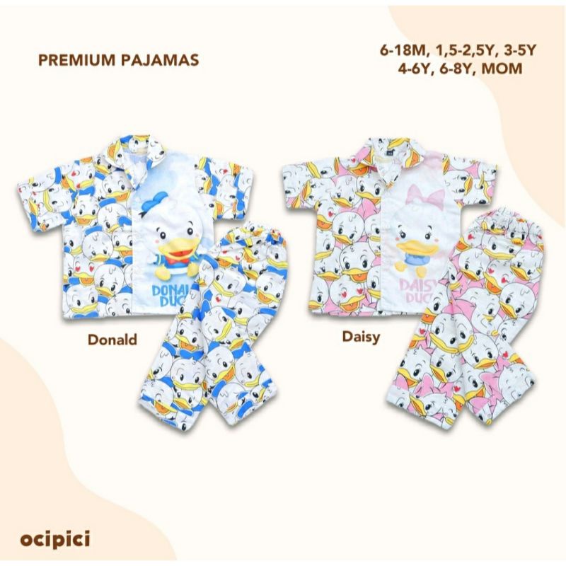 Ocipici Piyama Anak / Baju Tidur Anak Karakter Donal Bebek / Ocipici Piyama Anak Donald Duck / Baju 