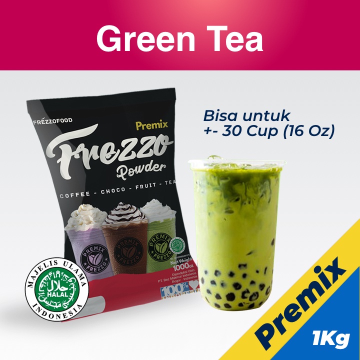 

Bubuk Minuman boba Powder milkshake Premix DENGAN GULA rasa GREEN TEA kemasan grosir 1 kg