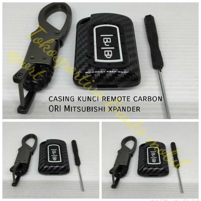 casing cover kunci remote carbon ORI smartkey Mitsubishi xpander kunci key carbon