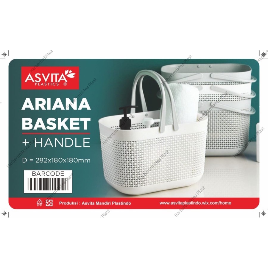 Asvita Basket Keranjang Kotak Plastik Ariana Serbaguna Storage Box