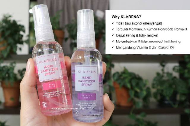 Klarens Hand Sanitizer Spray 60ml - Calming Musk - Pink Rose