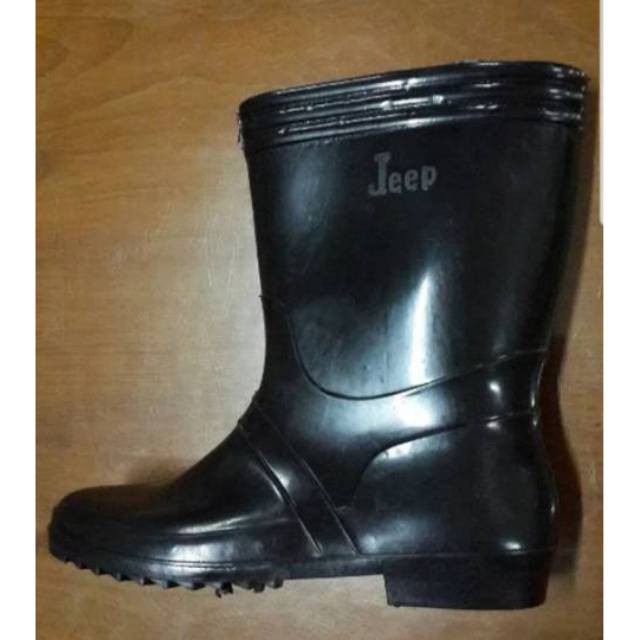 Sepatu Boot Jeep Karet Hitam Pendek - Boot Proyek