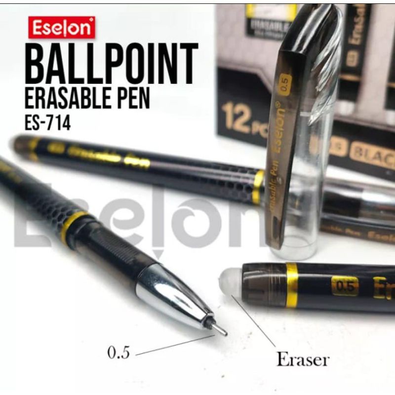 Eselon ballpoint erasable pen ES-714 tersedia merk kenko&eselon