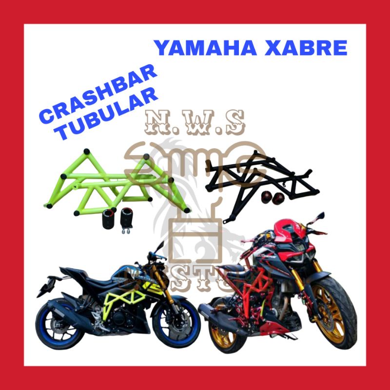 KRASHBAR YAMAHA XABRE MODEL DUKATI. TUBULAR YAMAHA XABRE PLUS JALU SLIDER. PENGAMAN BODY MOTOR YAMAH