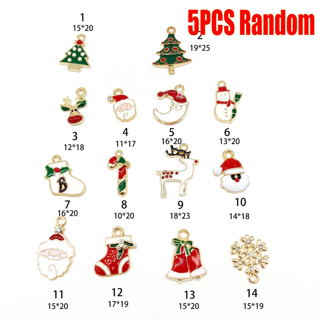 [ 5pcs Fashion Metal Alloy Christmas Charm Decoration children gift birthday wedding party ]