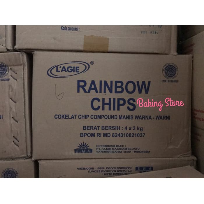 Rainbow Chip - Chip Warna Lagie Setengah Bulat  250gr