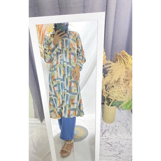 inara long tunik tunik oversized kemeja