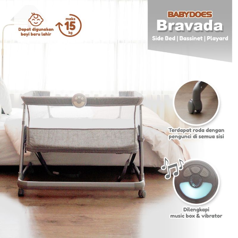 Box Ranjang Tempat Tidur Bayi Babydoes Bravada CH 1693 SN &amp; Babydoes Home Center CH 1781 Side Bed