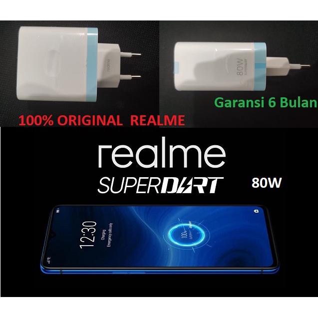 Realme Adaptor Charger 80W SUPERDART Q5 Pro GT Neo 3 3t Original