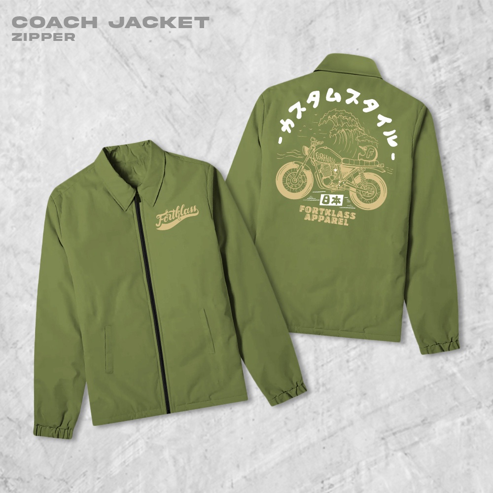 Fortglass Makoto Coach Zipper Jaket Polos Pria Jaket Parasut Unisex