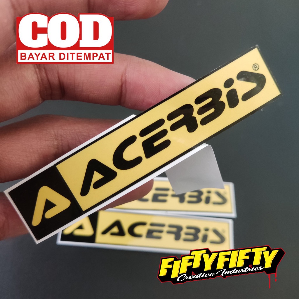 Stiker Print Cut ACERBIS Model 02 Stiker Printing Laminasi Glossy Stiker Motor Mobil Helm Sudah Membentuk Pola Desain