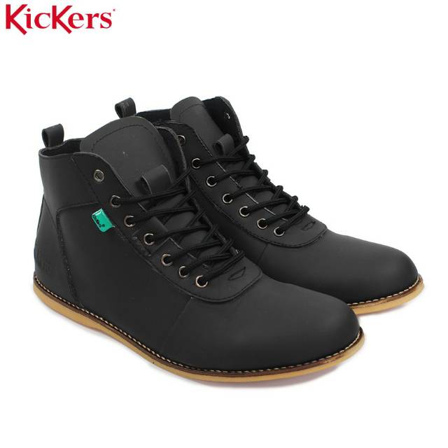 Terlaris - Kickers Bandit Hitam Sepatu Pria Semi Boots KIckers Casual formal kerja