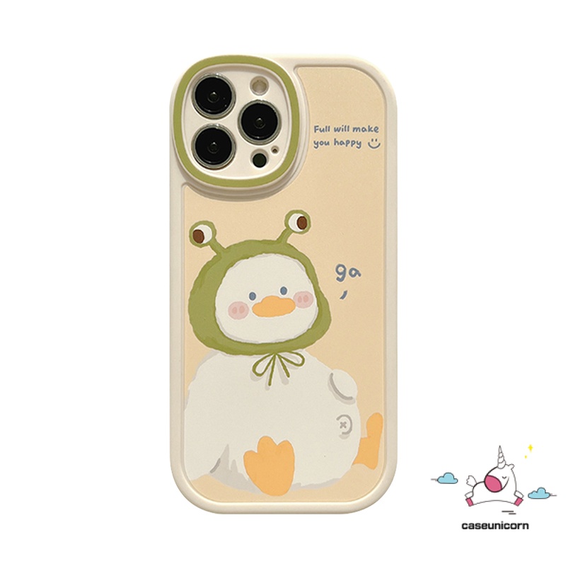 Ins Kartun Lucu Bebek Casing Ponsel Kompatibel Untuk iPhone 11 8plus 7plus XR X XS Max 14 13 11 12 Pro Max 7 8 6 6s Plus SE 2020pelindung Kamera Lonely Kodok TPU Lembut Lucu Penutup Belakang