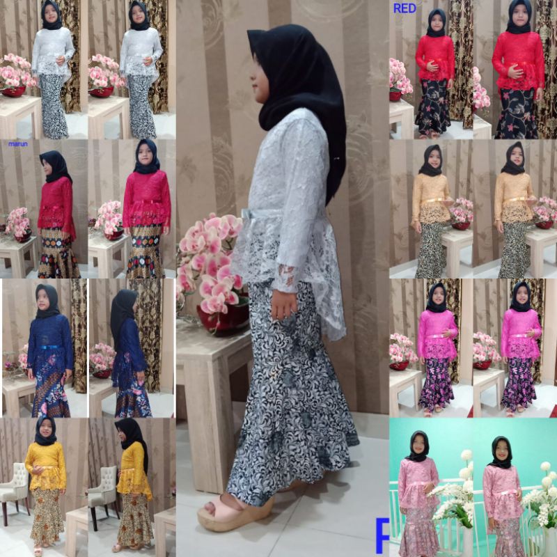 SET KEBAYA AURORA ANAK // BAHAN BRUKAT ROK DUYUNG // By Pelaminan Biru