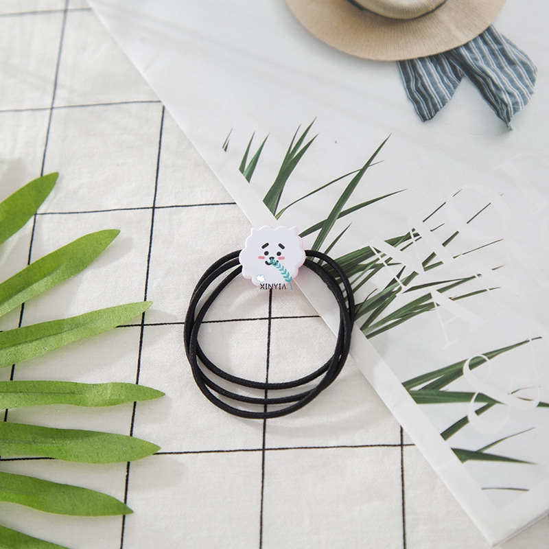 Bts Korea Bt21 Hair Ring High Elastic Simple Hair Rope Creative