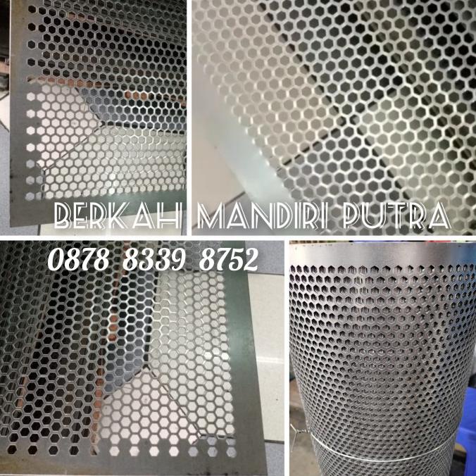 

Plat Lubang/Perforated Hexagonal Besi 0,8Mm X 1 X 2 Mtr Lubang 6Mm