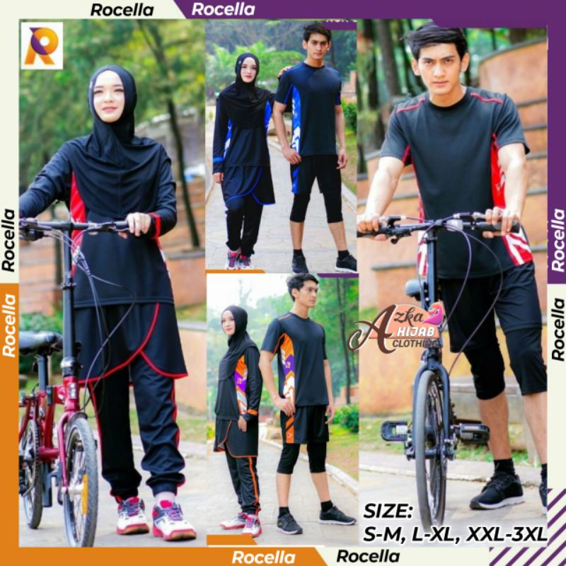 BAJU OLAHRAGA COUPLE ROCELLA BAJU OLAHRAGA WANITA BAJU OLAHRAGA PRIA / SET BAJU SEPEDA CELANA SEPEDA