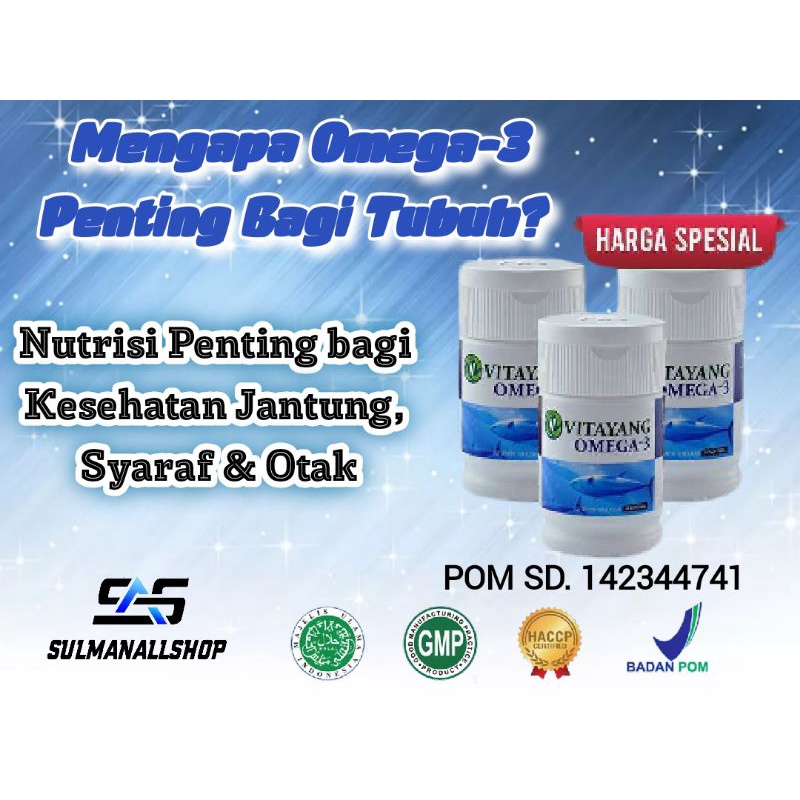 Vitayang Omega-3, Minyak ikan Omega 3, untuk Anak,  Remaja dan Dewasa