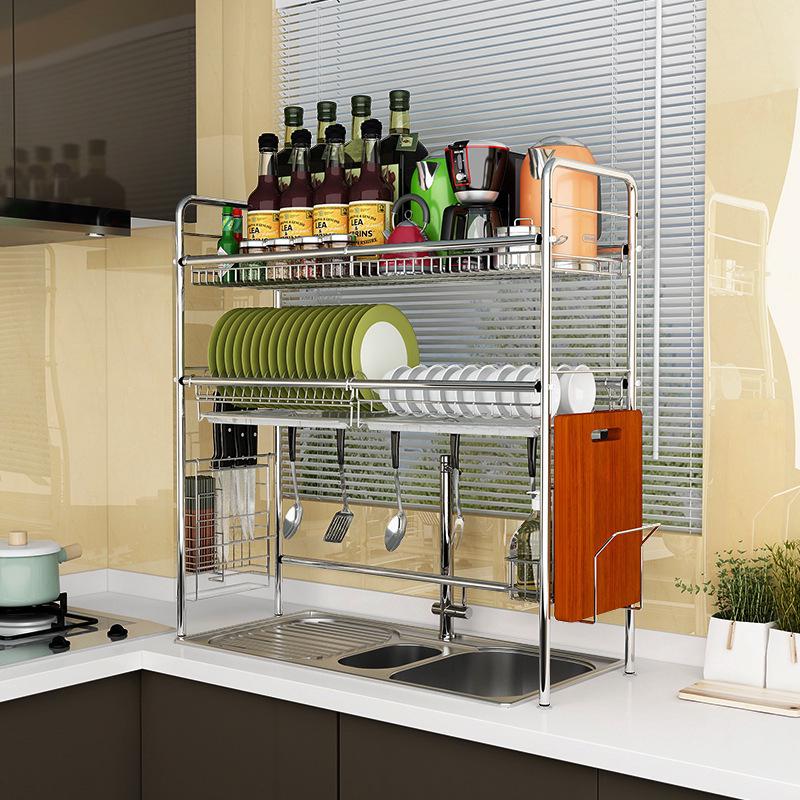 Rak Piring Wastafel 2 Susun anti karat Rak Dapur Serbaguna Rak Piring Wastafel 2 Susun anti karat Rak Dapur Serbaguna