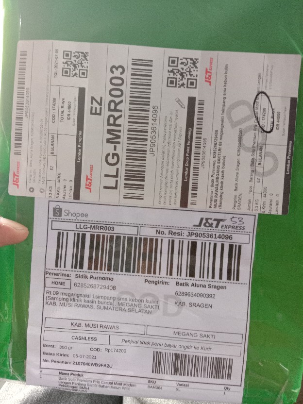 Batik Solo Premium Pria Casual Motif Modern Lengan Panjang Slimfit Bahan Katun Print Pekalongan Bm64