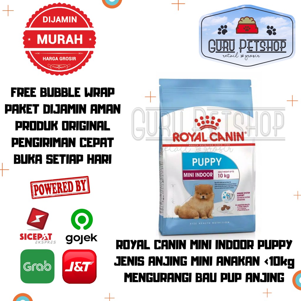 Royal Canin Mini Indoor Puppy 1,5Kg Makanan Anjing Mini Pengurang Bau Pup Anjing Anakan