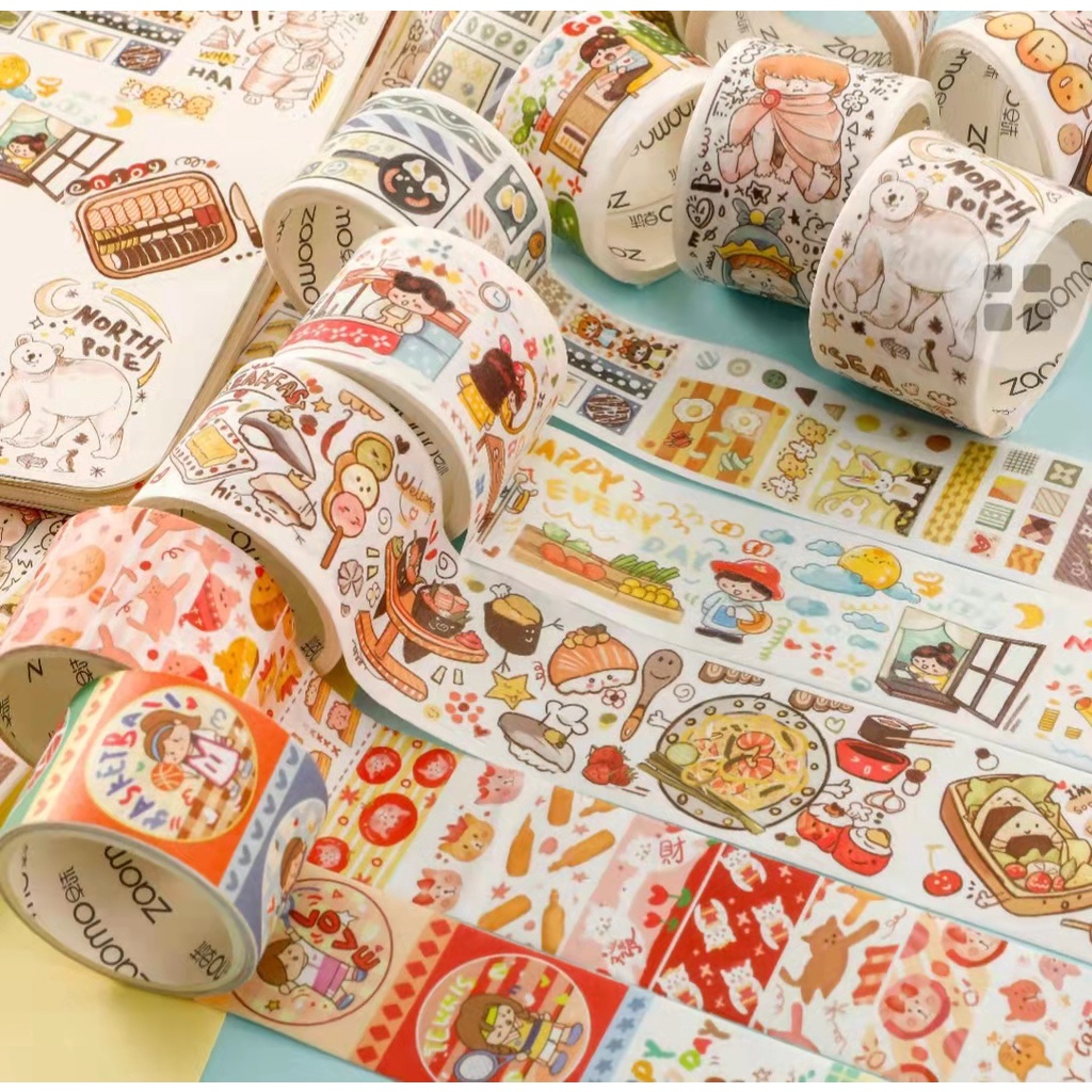 

[BACA DESKRIPSI] 1 Pcs WASHI TAPE 3/4CM X 3/5 METER ESTETIK LUCU MURAH Dekorasi Scrapbook Journal Diary Planner Notebook