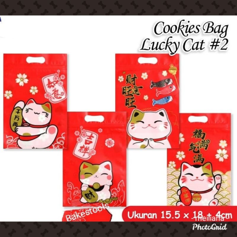 

Plastik Ziplock Cookies Bag Lucky Cat 2, isi 50 pcs