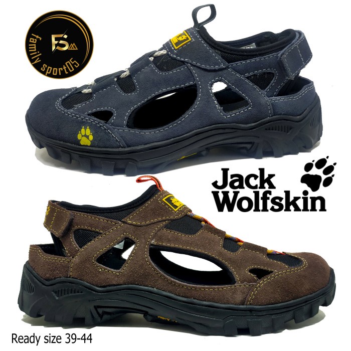Sepatu Sepeda Gowes Mtb/Hiking Outdor/Sandal Gunung Pria Jack Wolfskin - Abu-abu, 39