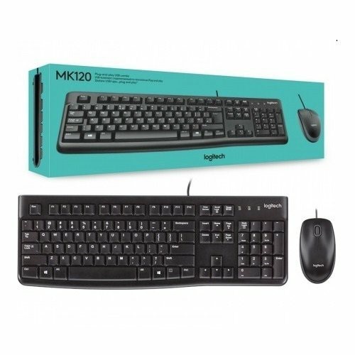 Logitech Desktop Combo Keyboard dan Mouse - MK120 - Black