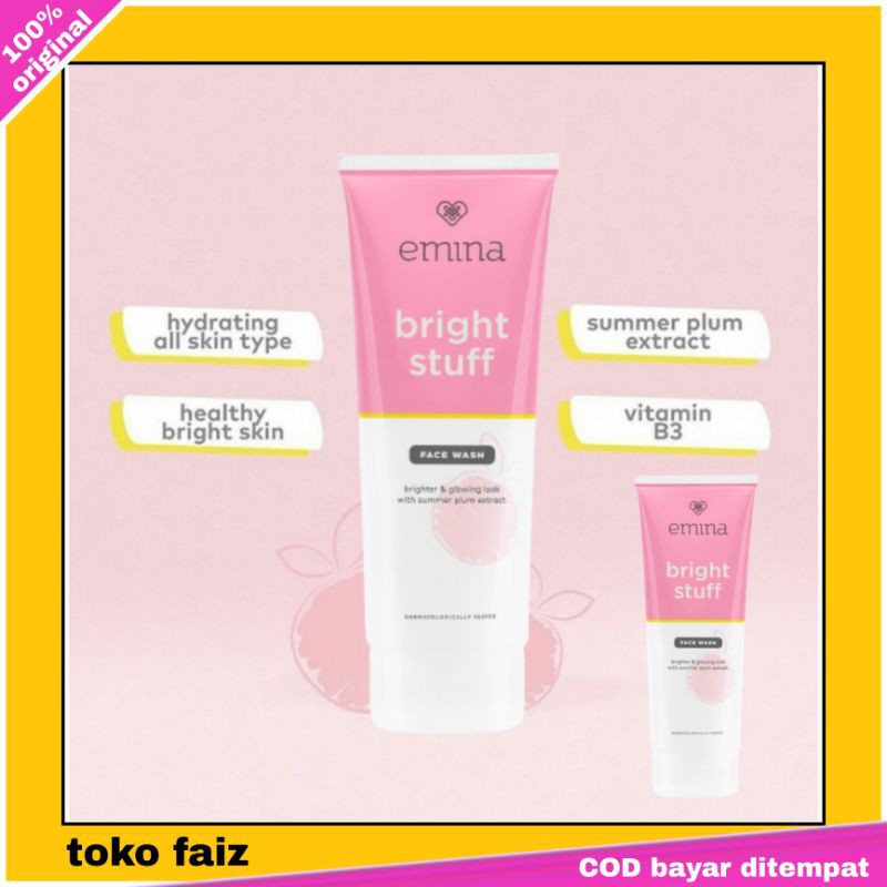 Emma Facial wash Bright stuff 100ml 50ml pembersih wajah muka