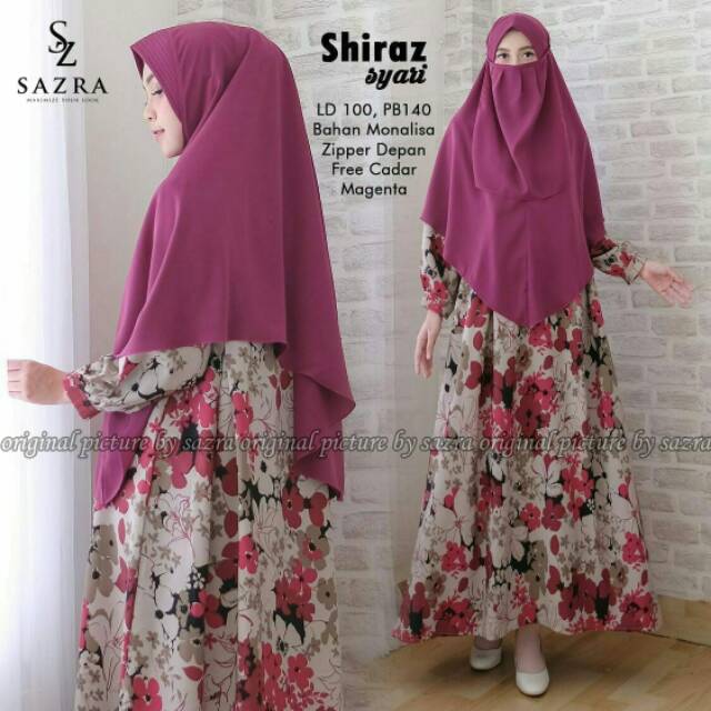 Gamis Motif Monalisa Shiraz Syari Ori Aiisha
